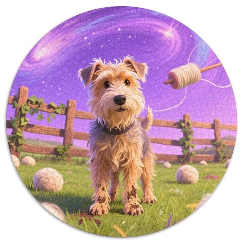 Grenzterrier（3） 1000 Stück Jigsaw Puzzles Bildungsspiele Stressmittel Haustierhund Rundes Jigsaw Schöne Dekoration Puzzle Für Reisegeschenke, Geschenk 1000pcs (67.5x67.5cm) von NOASDGYEI