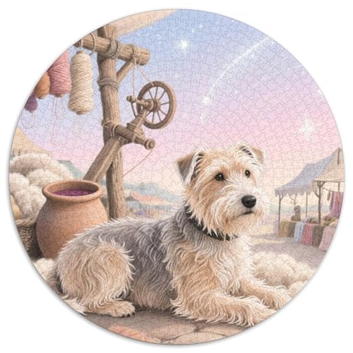 Grenzterrier（4） 1000 Stück Jigsaw Puzzles Bildungsspiele Stressmittel Haustierhund Rundes Jigsaw Farbe Herausforderung Für Reisegeschenke, Geschenk 1000pcs (67.5x67.5cm) von NOASDGYEI