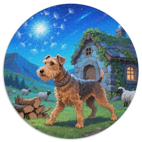 Irischer Terrier 1000 Stück Jigsaw Puzzles Bildungsspiele Kreativ Haustierhund Rundes Jigsaw Einzigartige Herausforderung Spiel Für Reisegeschenke, Geschenk 1000pcs (67.5x67.5cm) von NOASDGYEI