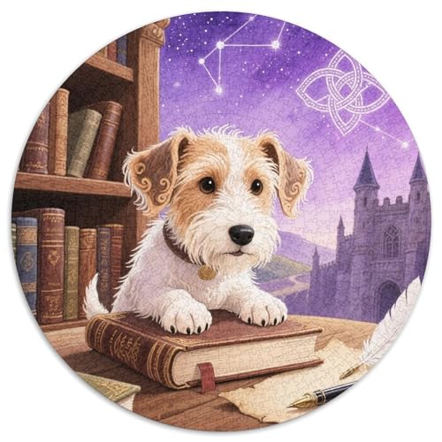 Irischer Terrier 1000 Stück Jigsaw Puzzles Bildungsspiele Kreativ Haustierhund Rundes Jigsaw Farbe Herausforderung Für Erwachsene Und Kinder 1000pcs (67.5x67.5cm) von NOASDGYEI