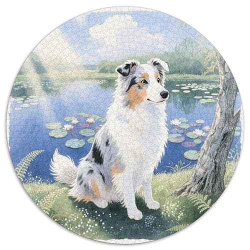 Isländischer Schäferhund 1000 Stück Jigsaw Puzzles Bildungsspiele Kreativ Haustierhund Runde Puzzles Einzigartige Herausforderung Spiel Für Reisegeschenke, Geschenk 1000pcs (67.5x67.5cm) von NOASDGYEI