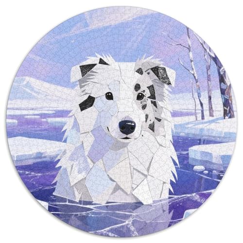 Isländischer Schäferhund 1000 Stück Jigsaw Puzzles Bildungsspiele Kreativ Haustierhund Rundes Jigsaw Einzigartige Herausforderung Spiel Für Reisegeschenke, Geschenk 1000pcs (67.5x67.5cm) von NOASDGYEI