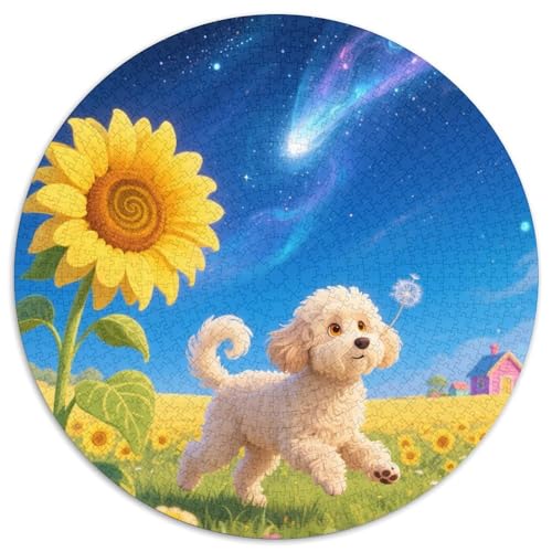 Keeshond 1000 Stück Jigsaw Puzzles Bildungsspiele Kreativ Haustierhund Runde Puzzles Einzigartige Herausforderung Spiel Für Erwachsene Und Kinder 1000pcs (67.5x67.5cm) von NOASDGYEI