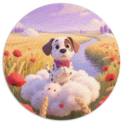 Kleine Teetasse Pudel 1000 Stück Jigsaw Puzzles Bildungsspiele Stressmittel Haustierhund Runde Puzzles Einzigartige Herausforderung Spiel Für Reisegeschenke, Geschenk 1000pcs (67.5x67.5cm) von NOASDGYEI