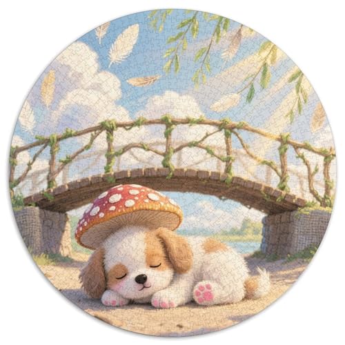 Kleine Teetasse Pudel 1000 Stück Jigsaw Puzzles Bildungsspiele Stressmittel Haustierhund Runde Puzzles Farbe Herausforderung Für Erwachsene Und Kinder 1000pcs (67.5x67.5cm) von NOASDGYEI