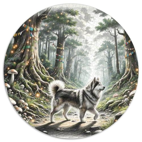 Lhasa Apso 1000 Stück Jigsaw Puzzles Bildungsspiele Stressmittel Haustierhund Rundes Puzzle Einzigartige Herausforderung Spiel Für Erwachsene Und Kinder 1000pcs (67.5x67.5cm) von NOASDGYEI