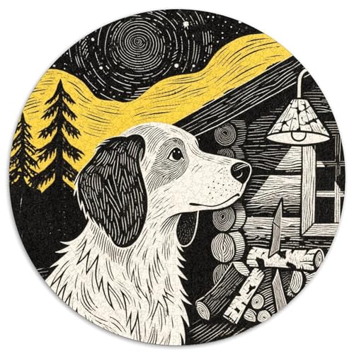 Lundehund 1000 Stück Jigsaw Puzzles Bildungsspiele Kreativ Haustierhund Runde Puzzles Schöne Dekoration Puzzle Für Erwachsene Und Kinder 1000pcs (67.5x67.5cm) von NOASDGYEI