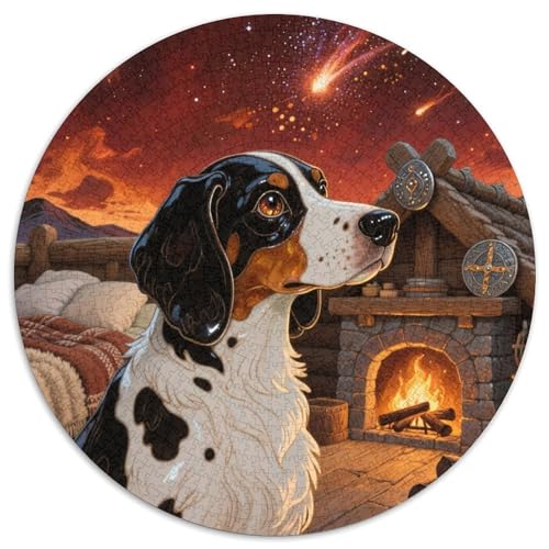 Lundehund 1000 Stück Jigsaw Puzzles Bildungsspiele Stressmittel Haustierhund Rundes Jigsaw Einzigartige Herausforderung Spiel Für Erwachsene Und Kinder 1000pcs (67.5x67.5cm) von NOASDGYEI