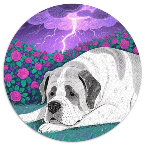 Mastiff 1000 Stück Jigsaw Puzzles Bildungsspiele Kreativ Haustierhund Rundes Puzzle Einzigartige Herausforderung Spiel Für Reisegeschenke, Geschenk 1000pcs (67.5x67.5cm) von NOASDGYEI