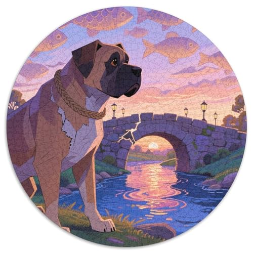 Mastiff 1000 Stück Jigsaw Puzzles Bildungsspiele Stressmittel Haustierhund Rundes Jigsaw Einzigartige Herausforderung Spiel Für Reisegeschenke, Geschenk 1000pcs (67.5x67.5cm) von NOASDGYEI