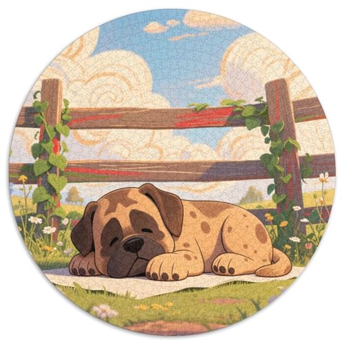 Mastiff 1000 Stück Jigsaw Puzzles Bildungsspiele Stressmittel Haustierhund Rundes Jigsaw Schöne Dekoration Puzzle Für Reisegeschenke, Geschenk 1000pcs (67.5x67.5cm) von NOASDGYEI