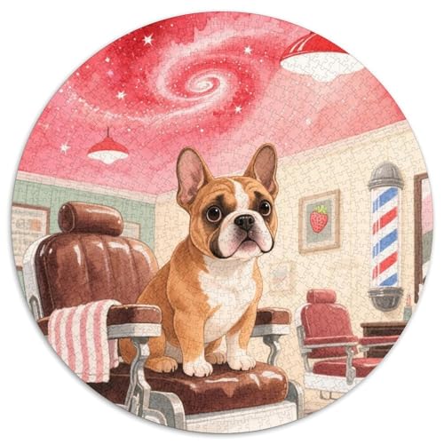 Miniatur Bull Terrier（1） 1000 Stück Jigsaw Puzzles Bildungsspiele Kreativ Haustierhund Runde Puzzles Farbe Herausforderung Für Reisegeschenke, Geschenk 1000pcs (67.5x67.5cm) von NOASDGYEI
