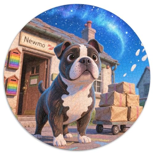 Miniatur Bull Terrier（3） 1000 Stück Jigsaw Puzzles Bildungsspiele Kreativ Haustierhund Rundes Puzzle Einzigartige Herausforderung Spiel Für Erwachsene Und Kinder 1000pcs (67.5x67.5cm) von NOASDGYEI