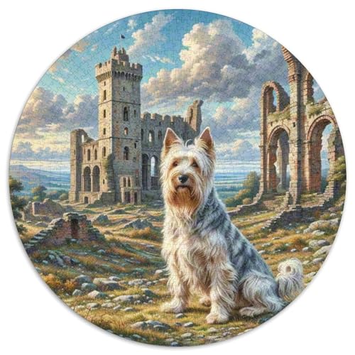 Norfolk Terrier 1000 Stück Jigsaw Puzzles Bildungsspiele Stressmittel Haustierhund Rundes Puzzle Schöne Dekoration Puzzle Für Reisegeschenke, Geschenk 1000pcs (67.5x67.5cm) von NOASDGYEI