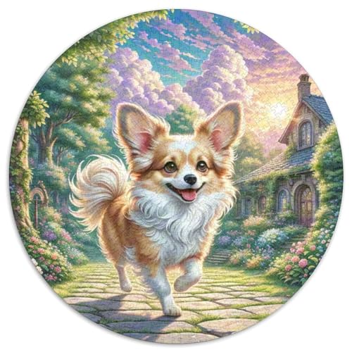 Papillon 1000 Stück Jigsaw Puzzles Bildungsspiele Kreativ Haustierhund Rundes Jigsaw Farbe Herausforderung Für Erwachsene Und Kinder 1000pcs (67.5x67.5cm) von NOASDGYEI