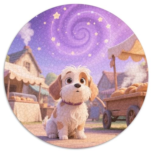 Petit Basset Griffon Vendéen（3 1000 Stück Jigsaw Puzzles Bildungsspiele Stressmittel Haustierhund Rundes Puzzle Einzigartige Herausforderung Spiel Für Erwachsene Und Kinder 1000pcs (67.5x67.5cm) von NOASDGYEI