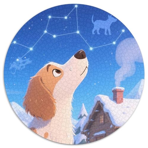 Petit Basset Griffon Vendéen 1000 Stück Jigsaw Puzzles Bildungsspiele Stressmittel Haustierhund Rundes Jigsaw Einzigartige Herausforderung Spiel Für Erwachsene Und Kinder 1000pcs (67.5x67.5cm) von NOASDGYEI