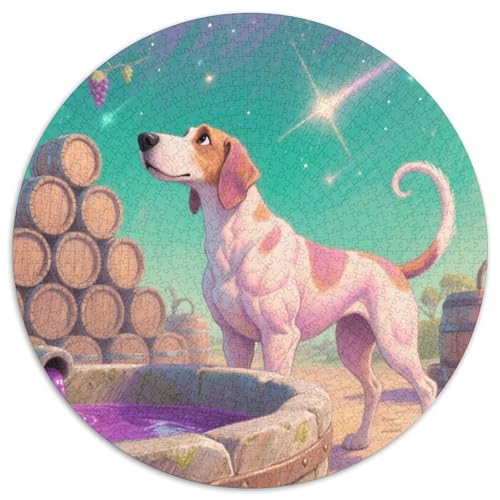 Podengo Portugiesisch 1000 Stück Jigsaw Puzzles Bildungsspiele Stressmittel Haustierhund Runde Puzzles Farbe Herausforderung Für Reisegeschenke, Geschenk 1000pcs (67.5x67.5cm) von NOASDGYEI