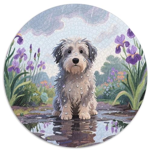 Polnischer Niederland-Schafhund 1000 Stück Jigsaw Puzzles Bildungsspiele Kreativ Haustierhund Runde Puzzles Einzigartige Herausforderung Spiel Für Reisegeschenke, Geschenk 1000pcs (67.5x67.5cm) von NOASDGYEI