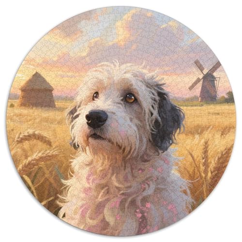Polnischer Niederland-Schafhund 1000 Stück Jigsaw Puzzles Bildungsspiele Stressmittel Haustierhund Rundes Jigsaw Farbe Herausforderung Für Reisegeschenke, Geschenk 1000pcs (67.5x67.5cm) von NOASDGYEI