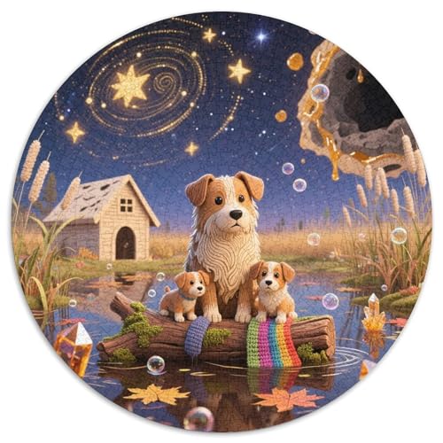 Schipperke 1000 Stück Jigsaw Puzzles Bildungsspiele Kreativ Haustierhund Rundes Puzzle Farbe Herausforderung Für Reisegeschenke, Geschenk 1000pcs (67.5x67.5cm) von NOASDGYEI