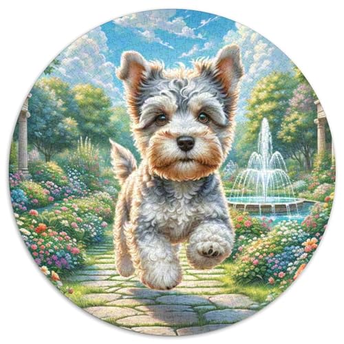 Schnauzer 1000 Stück Jigsaw Puzzles Bildungsspiele Stressmittel Haustierhund Rundes Puzzle Einzigartige Herausforderung Spiel Für Reisegeschenke, Geschenk 1000pcs (67.5x67.5cm) von NOASDGYEI