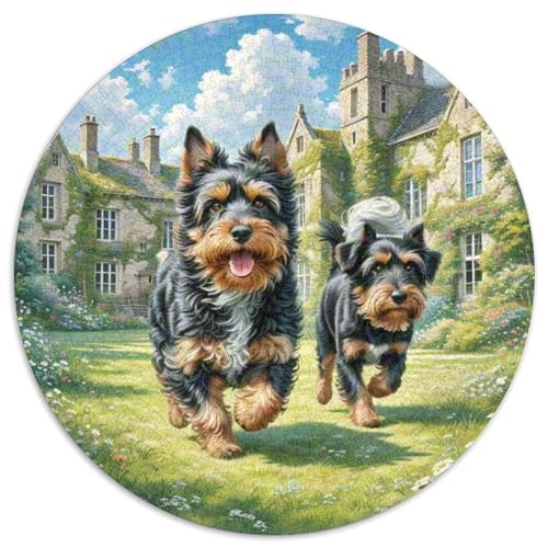 Schottischer Terrier 1000 Stück Jigsaw Puzzles Bildungsspiele Kreativ Haustierhund Rundes Puzzle Schöne Dekoration Puzzle Für Erwachsene Und Kinder 1000pcs (67.5x67.5cm) von NOASDGYEI
