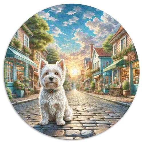 Seidenterrier 1000 Stück Jigsaw Puzzles Bildungsspiele Kreativ Haustierhund Rundes Jigsaw Einzigartige Herausforderung Spiel Für Reisegeschenke, Geschenk 1000pcs (67.5x67.5cm) von NOASDGYEI