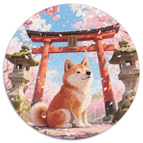 Shiba Inu 1000 Stück Jigsaw Puzzles Bildungsspiele Kreativ Haustierhund Rundes Jigsaw Einzigartige Herausforderung Spiel Für Reisegeschenke, Geschenk 1000pcs (67.5x67.5cm) von NOASDGYEI