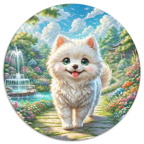 Shih Tzu 1000 Stück Jigsaw Puzzles Bildungsspiele Kreativ Haustierhund Runde Puzzles Schöne Dekoration Puzzle Für Reisegeschenke, Geschenk 1000pcs (67.5x67.5cm) von NOASDGYEI