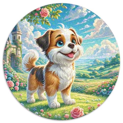 Shih Tzu 1000 Stück Jigsaw Puzzles Bildungsspiele Stressmittel Haustierhund Runde Puzzles Einzigartige Herausforderung Spiel Für Erwachsene Und Kinder 1000pcs (67.5x67.5cm) von NOASDGYEI