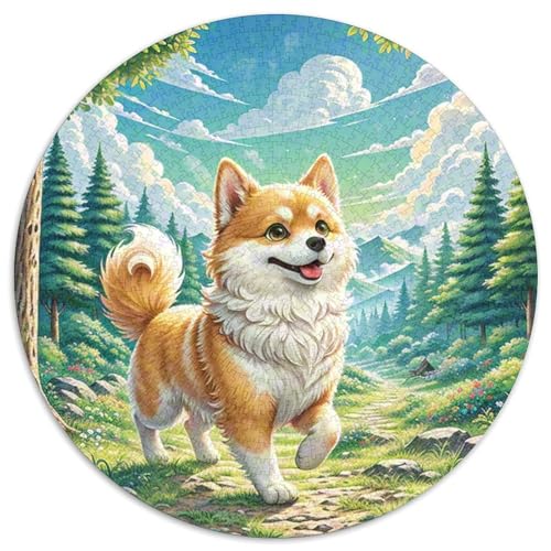 Shih Tzu 1000 Stück Jigsaw Puzzles Bildungsspiele Stressmittel Haustierhund Rundes Jigsaw Einzigartige Herausforderung Spiel Für Erwachsene Und Kinder 1000pcs (67.5x67.5cm) von NOASDGYEI