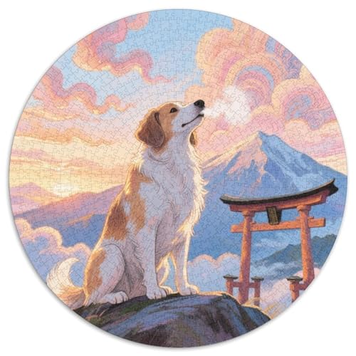Shikoku 1000 Stück Jigsaw Puzzles Bildungsspiele Kreativ Haustierhund Runde Puzzles Einzigartige Herausforderung Spiel Für Erwachsene Und Kinder 1000pcs (67.5x67.5cm) von NOASDGYEI