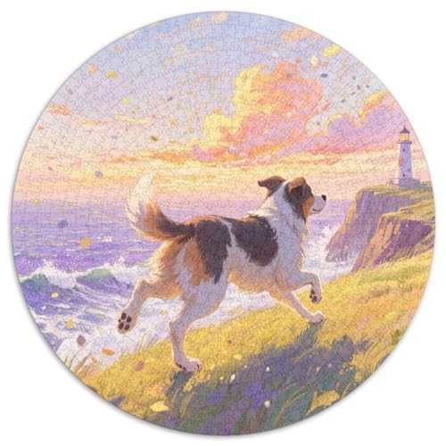Shikoku 1000 Stück Jigsaw Puzzles Bildungsspiele Kreativ Haustierhund Rundes Jigsaw Einzigartige Herausforderung Spiel Für Reisegeschenke, Geschenk 1000pcs (67.5x67.5cm) von NOASDGYEI