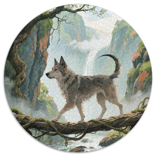 Shikoku 1000 Stück Jigsaw Puzzles Bildungsspiele Kreativ Haustierhund Rundes Jigsaw Farbe Herausforderung Für Erwachsene Und Kinder 1000pcs (67.5x67.5cm) von NOASDGYEI
