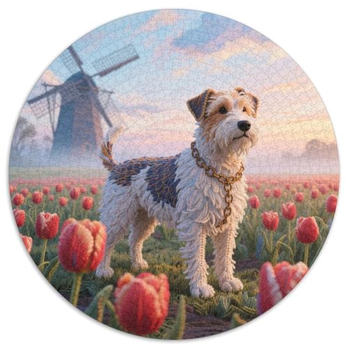 Slowakischer Cuvac 1000 Stück Jigsaw Puzzles Bildungsspiele Kreativ Haustierhund Runde Puzzles Schöne Dekoration Puzzle Für Reisegeschenke, Geschenk 1000pcs (67.5x67.5cm) von NOASDGYEI