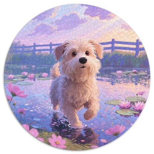 Slowakischer Cuvac 1000 Stück Jigsaw Puzzles Bildungsspiele Stressmittel Haustierhund Rundes Jigsaw Einzigartige Herausforderung Spiel Für Erwachsene Und Kinder 1000pcs (67.5x67.5cm) von NOASDGYEI