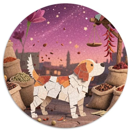 Spanischer Wasserhund 1000 Stück Jigsaw Puzzles Bildungsspiele Klassisch Haustierhund Runde Puzzles Schöne Dekoration Puzzle Für Erwachsene Und Kinder 1000pcs (67.5x67.5cm) von NOASDGYEI