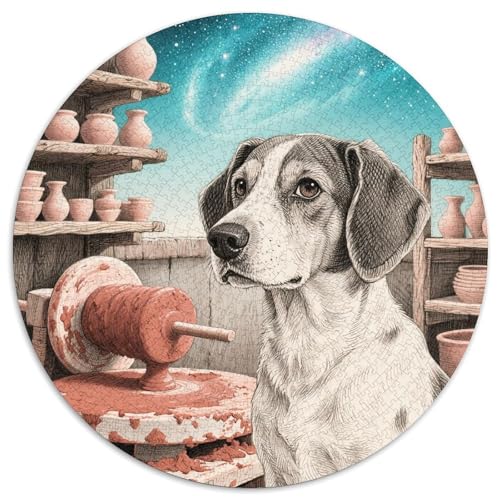 Spanischer Wasserhund 1000 Stück Jigsaw Puzzles Bildungsspiele Kreativ Haustierhund Rundes Jigsaw Einzigartige Herausforderung Spiel Für Reisegeschenke, Geschenk 1000pcs (67.5x67.5cm) von NOASDGYEI