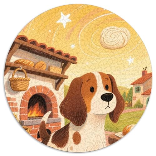 Spanischer Wasserhund 1000 Stück Jigsaw Puzzles Bildungsspiele Stressmittel Haustierhund Rundes Jigsaw Einzigartige Herausforderung Spiel Für Erwachsene Und Kinder 1000pcs (67.5x67.5cm) von NOASDGYEI