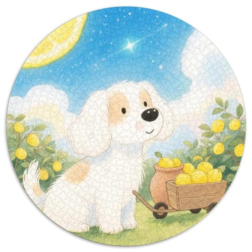 Spanischer Wasserhund 1000 Stück Jigsaw Puzzles Bildungsspiele Stressmittel Haustierhund Rundes Puzzle Einzigartige Herausforderung Spiel Für Erwachsene Und Kinder 1000pcs (67.5x67.5cm) von NOASDGYEI