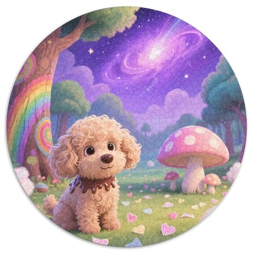 Teddy 1000 Stück Jigsaw Puzzles Bildungsspiele Kreativ Haustierhund Runde Puzzles Einzigartige Herausforderung Spiel Für Reisegeschenke, Geschenk 1000pcs (67.5x67.5cm) von NOASDGYEI