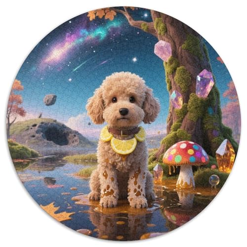 Teddy 1000 Stück Jigsaw Puzzles Bildungsspiele Kreativ Haustierhund Runde Puzzles Schöne Dekoration Puzzle Für Erwachsene Und Kinder 1000pcs (67.5x67.5cm) von NOASDGYEI
