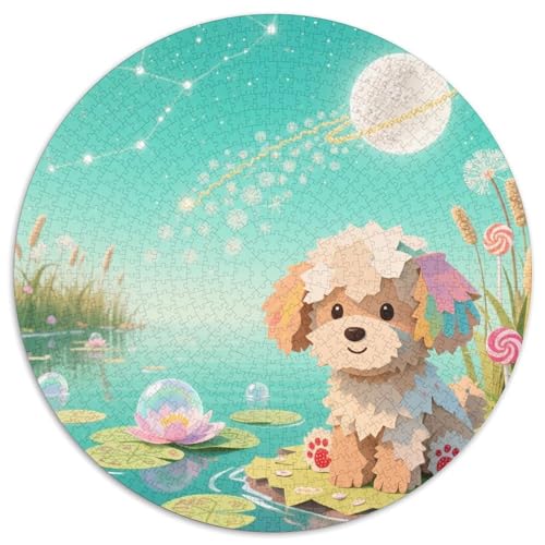 Teddy 1000 Stück Jigsaw Puzzles Bildungsspiele Kreativ Haustierhund Rundes Puzzle Einzigartige Herausforderung Spiel Für Reisegeschenke, Geschenk 1000pcs (67.5x67.5cm) von NOASDGYEI