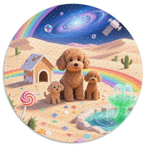 Teddy 1000 Stück Jigsaw Puzzles Bildungsspiele Stressmittel Haustierhund Rundes Puzzle Farbe Herausforderung Für Erwachsene Und Kinder 1000pcs (67.5x67.5cm) von NOASDGYEI