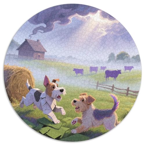 Tschechischer Terrier 1000 Stück Jigsaw Puzzles Bildungsspiele Kreativ Haustierhund Rundes Jigsaw Einzigartige Herausforderung Spiel Für Erwachsene Und Kinder 1000pcs (67.5x67.5cm) von NOASDGYEI