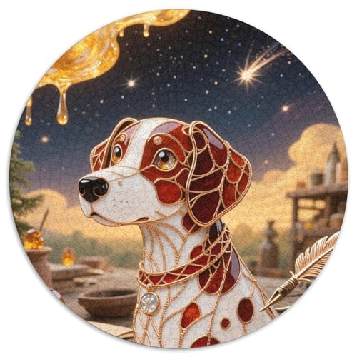 Vallhund 1000 Stück Jigsaw Puzzles Bildungsspiele Kreativ Haustierhund Rundes Puzzle Schöne Dekoration Puzzle Für Reisegeschenke, Geschenk 1000pcs (67.5x67.5cm) von NOASDGYEI