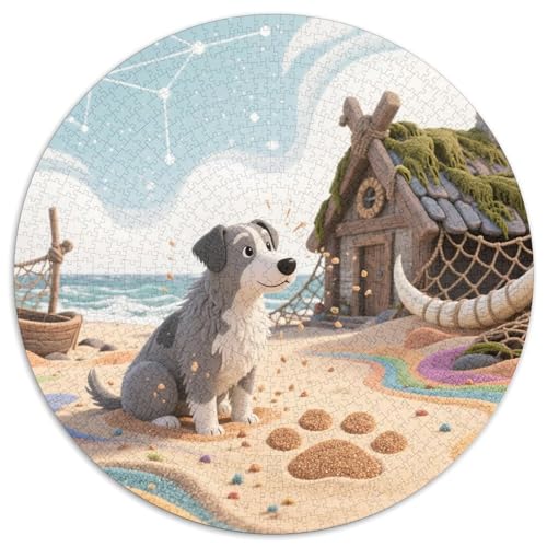 Vallhund 1000 Stück Jigsaw Puzzles Bildungsspiele Stressmittel Haustierhund Rundes Jigsaw Farbe Herausforderung Für Erwachsene Und Kinder 1000pcs (67.5x67.5cm) von NOASDGYEI