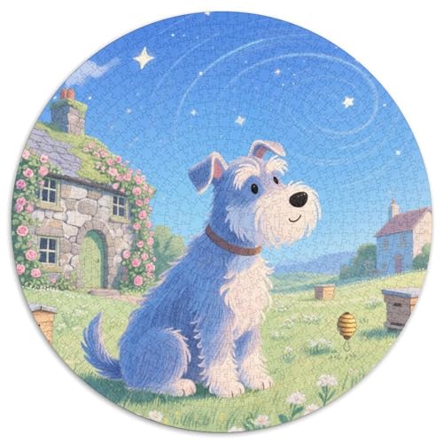 Walisischer Terrier 1000 Stück Jigsaw Puzzles Bildungsspiele Kreativ Haustierhund Rundes Puzzle Einzigartige Herausforderung Spiel Für Erwachsene Und Kinder 1000pcs (67.5x67.5cm) von NOASDGYEI
