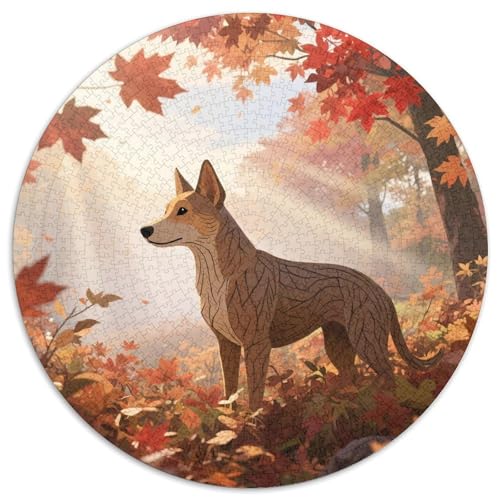 koreanischen Jindos 1000 Stück Jigsaw Puzzles Bildungsspiele Stressmittel Haustierhund Rundes Jigsaw Einzigartige Herausforderung Spiel Für Reisegeschenke, Geschenk 1000pcs (67.5x67.5cm) von NOASDGYEI